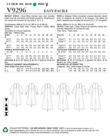 V9296 Robe pour Jeune Femme (grandeur: 6-8-10-12-14)