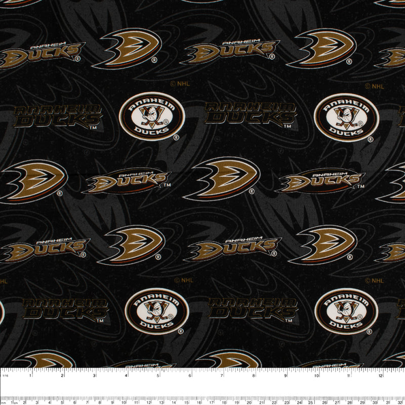 NHL cotton print - Anaheim Ducks - Logo - Black