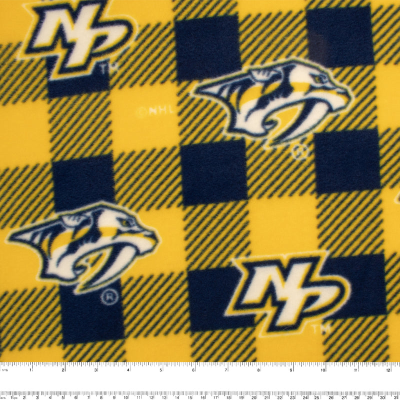 Nashville Predators - NHL Fleece Print - Buffalo plaid - Yellow