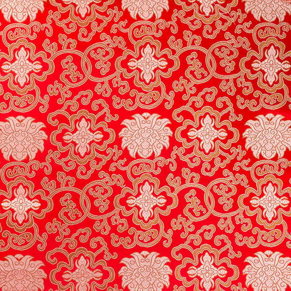 Brocart Chinois - Lotus - rouge