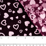 Flocked Tulle  - Hearts - Pink / White