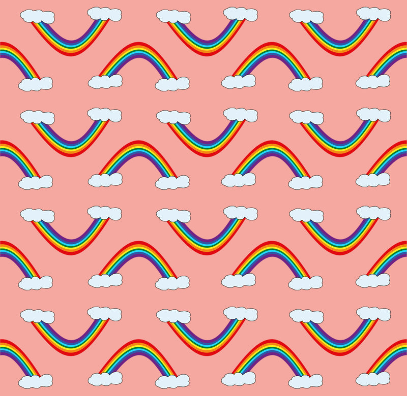 Stay dry digital printed PUL - Rainbow - Coral