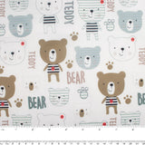 Stay dry digital printed PUL - Teddy Bears - White