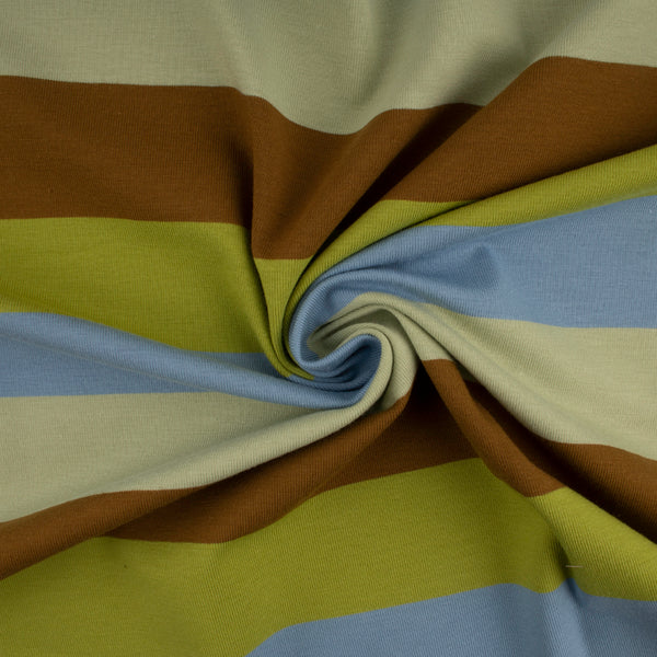 Cotton Lycra Knit Print - IMA-GINE F21 - Sripes - Green