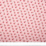 ORGANIC Printed Sweatshirt Fleece - GOTS - Flowers - Pink