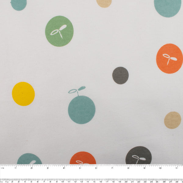 CHELSEA Flannelette Print - Dots / Balloon - White