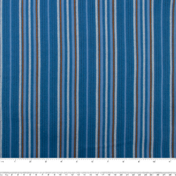CHELSEA Flannelette Print - Stripes cord - Blue