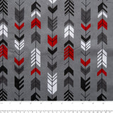 CHARLIE Printed Flannelette - Arrow stripes - Grey
