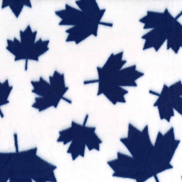 Canadiana Fleece Prints - Maple Leaf - White / Royal