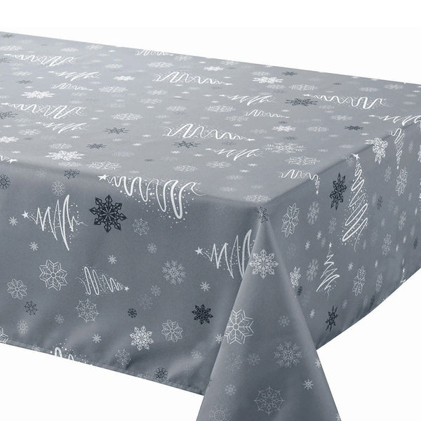 Tablecloth - Fancy Xmas Trees - Grey