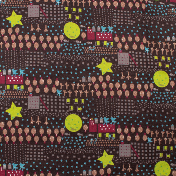 Wide Width Printed Flannel - 001 - Eggplant