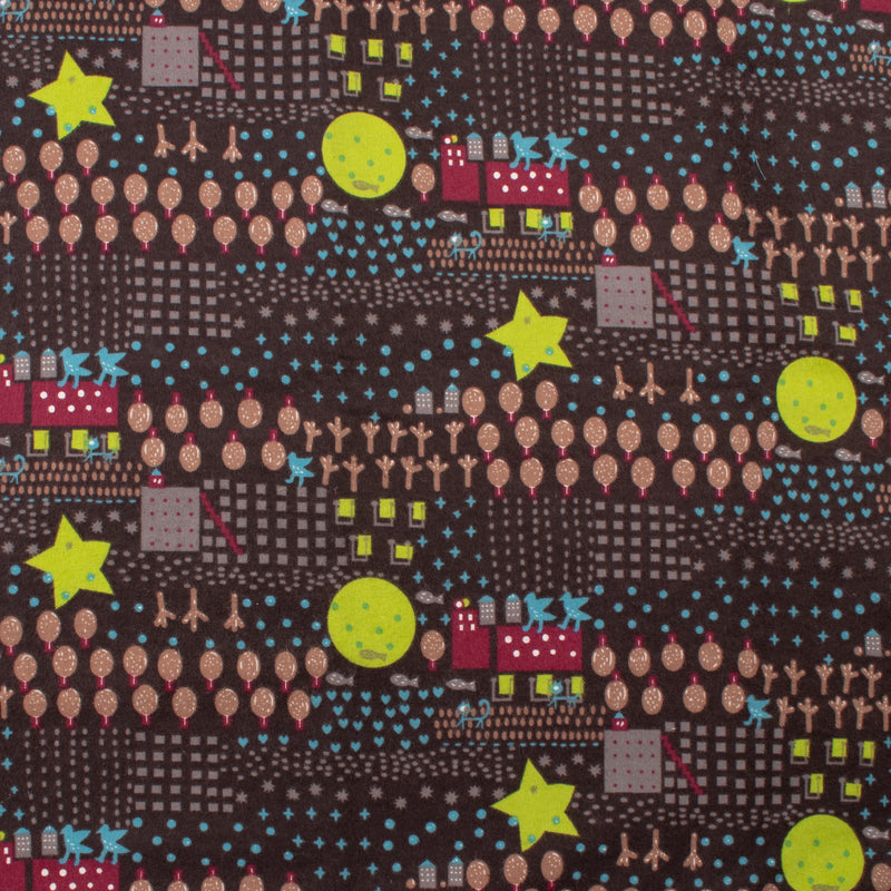 Grande largeur Flanellette imprimée - 001 - Aubergine