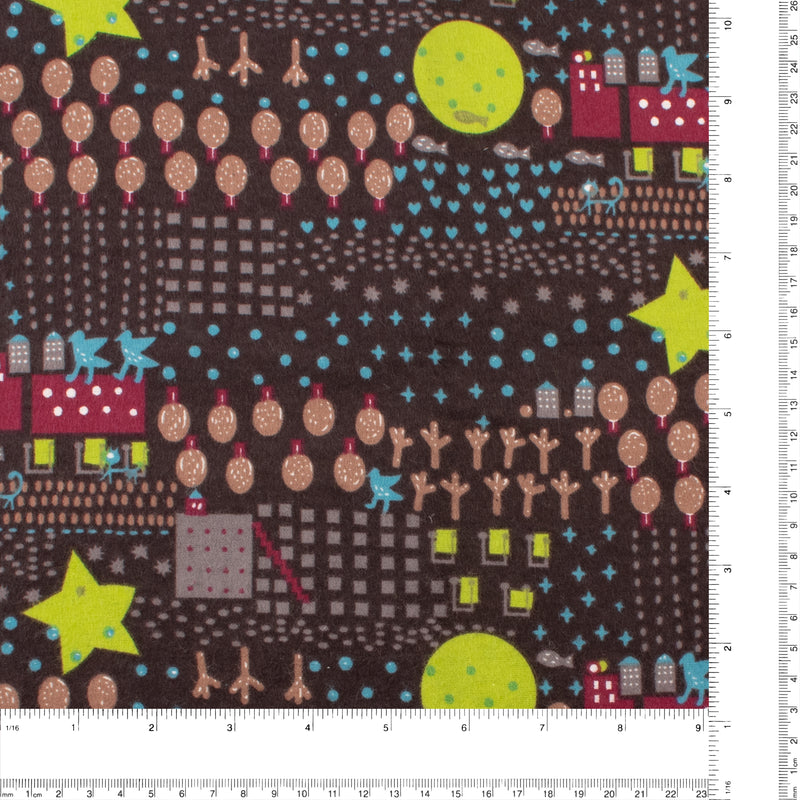 Grande largeur Flanellette imprimée - 001 - Aubergine