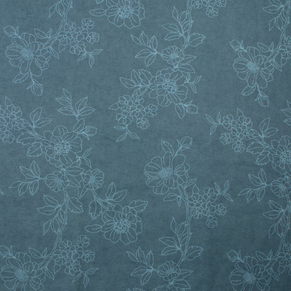 Wide Width Printed Flannel - 004 - Steel Blue