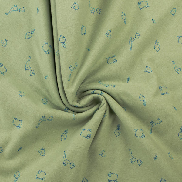 Wide Width Printed Flannel - 005 - Sage