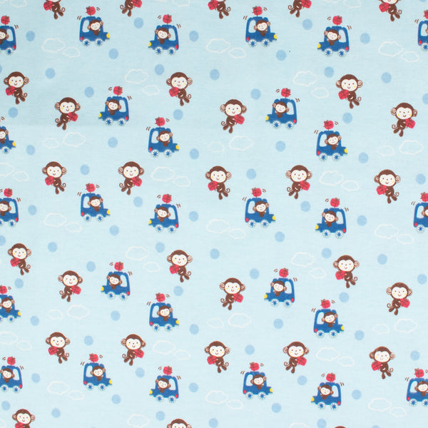 Wide Width Printed Flannel - 006 - Light Blue