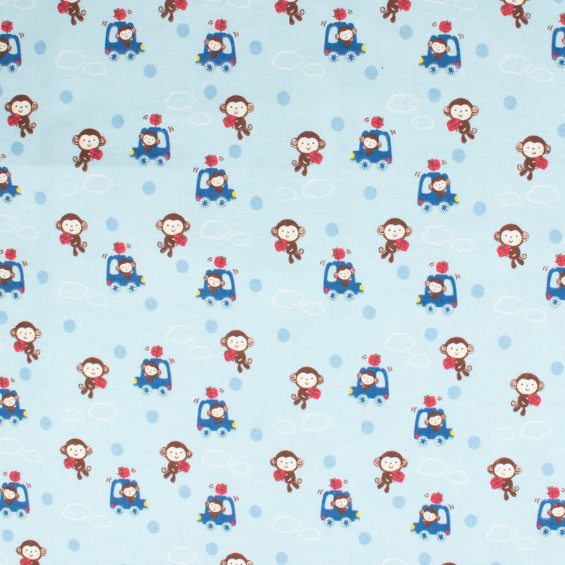 Grande largeur Flanellette imprimée - 006 - Bleu Pâle