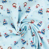 Grande largeur Flanellette imprimée - 006 - Bleu Pâle