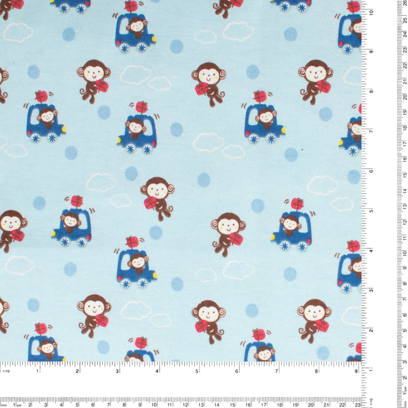 Grande largeur Flanellette imprimée - 006 - Bleu Pâle