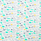 Wide Width Printed Flannel - 007 - White