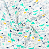 Wide Width Printed Flannel - 007 - White