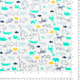 Wide Width Printed Flannel - 007 - White