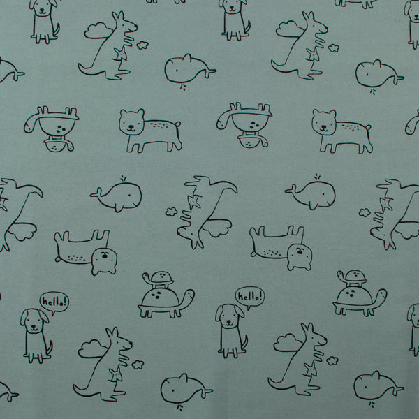 Wide Width Printed Flannel - 008 - Steel