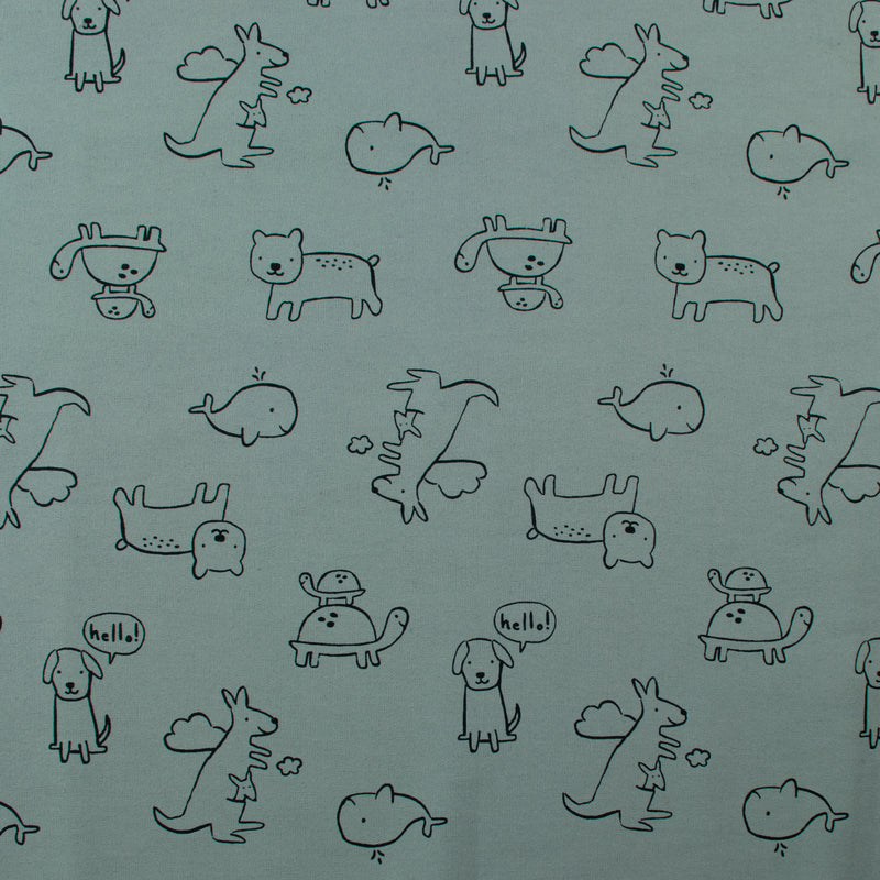 Wide Width Printed Flannel - 008 - Steel