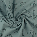 Wide Width Printed Flannel - 008 - Steel