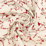 Wide Width Printed Flannel - JULIANA - 016 - White