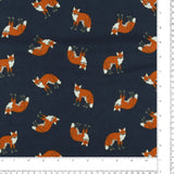 Wide Width Printed Flannel - JULIANA - 017 - Navy