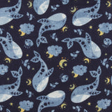 Wide Width Printed Flannel - JULIANA - 021 - Navy