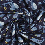 Wide Width Printed Flannel - JULIANA - 021 - Navy