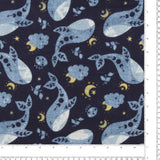 Wide Width Printed Flannel - JULIANA - 021 - Navy