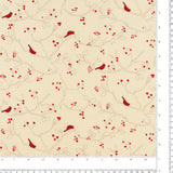 Wide Width Printed Flannel - JULIANA - 022 - Cream