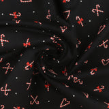 Wide Width Printed Flannel - JULIANA - 030 - Black