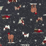 Wide Width Printed Flannel - JULIANA - 031 - Navy