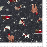 Wide Width Printed Flannel - JULIANA - 031 - Navy