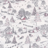 Wide Width Printed Flannel - JULIANA - 033  -White