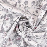 Wide Width Printed Flannel - JULIANA - 033  -White