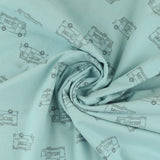 Wide Width Printed Flannel - JULIANA - 035 - Blue