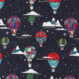 Wide Width Printed Flannel - JULIANA - 037 - Navy