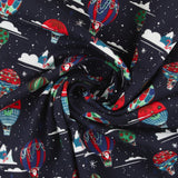 Wide Width Printed Flannel - JULIANA - 037 - Navy