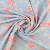 Wide Width Printed Flannel - JULIANA - 046 - Light Blue