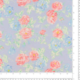 Wide Width Printed Flannel - JULIANA - 046 - Light Blue