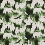 Flanellette Imprimée - <CHARLIE>  - 128 - Vert Foncé