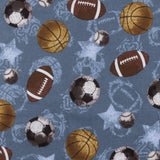 Printed Flannelette - CHARLIE - 157 - Denim