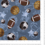 Printed Flannelette - CHARLIE - 157 - Denim