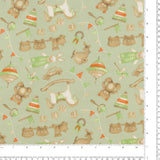 Flanellette Imprimée - CHARLIE  - 168 - Sauge