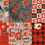 Calgary Flames NHL COTTON Print - Red